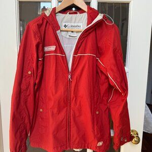 Columbia | Women's Rain Jacket; Red & White; zip - S